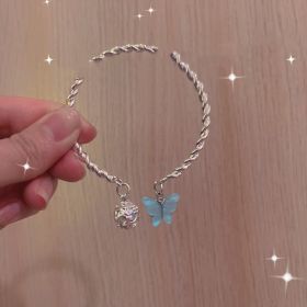 Women's Fashion Casual Geometric Bell Bracelet (Color: Blue Butterfly Bell)