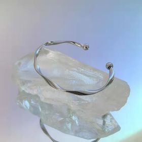 Women's Fashion Casual Geometric Bell Bracelet (Color: Silver Mobius)