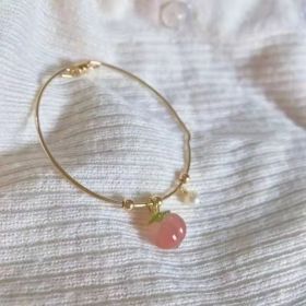 Women's Fashion Casual Geometric Bell Bracelet (Color: Pink Peach)