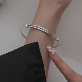 Women's Fashion Casual Geometric Bell Bracelet (Color: Simple Glossy Silver)