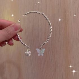 Women's Fashion Casual Geometric Bell Bracelet (Color: White Butterfly Bell)