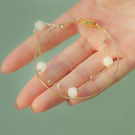 Women's Fashion Casual Geometric Bell Bracelet (Color: Hetian Jade)
